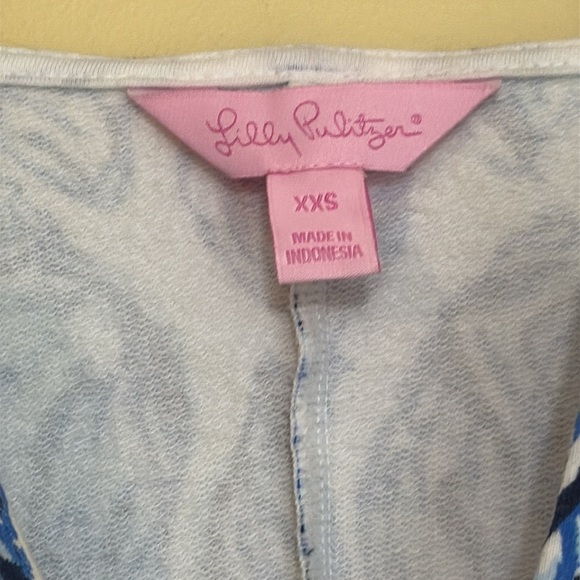 Lilly Pulitzer | Harper Blue White Conch Shell Pattern Tropical Shift Dress XXS - Picture 10 of 17